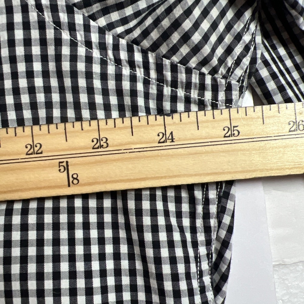 J Mclaughlin Mens Size Large Black/White Check Button Down Soft Cotton Shirt - Picture 5 of 7